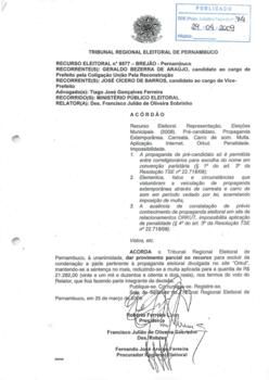 Recurso Eleitoral nº 8.577 - Brejão - PE