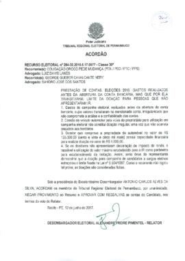 Recurso Eleitoral nº 0000284-32.2016.6.17.0077 - Cabrobó - PE