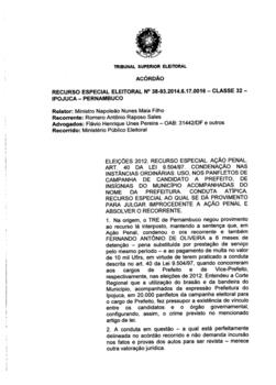 Recurso Especial Eleitoral nº 0000038-93.2014.6.17.0016 - Ipojuca-PE