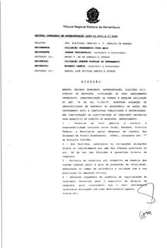 Recurso Eleitoral na representação nº 0003289-12.2010.6.17.0000 - Recife - PE
