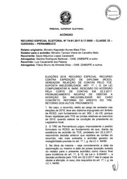 Recurso Especial Eleitoral nº 0000074-81.2017.6.17.0000 - Igarassu - PE