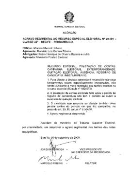 Agravo Regimental no Recurso Especial Eleitoral n° 29.591 – Recife – PE