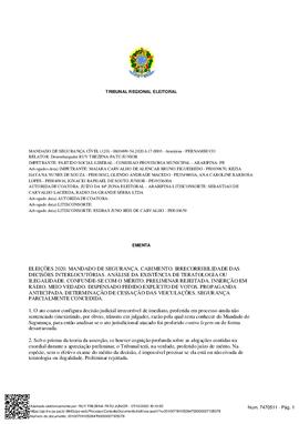 Mandado de Segurança Cível nº 0600499-54.2020.6.17.0000