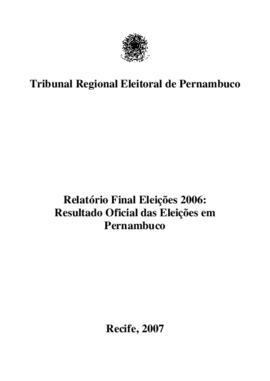 Relatório Final das Eleições de 2006