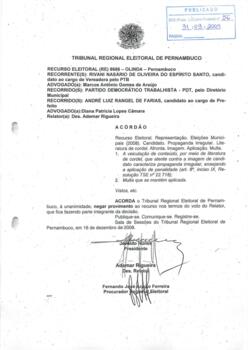Recurso Eleitoral nº 8.686 - Olinda - PE