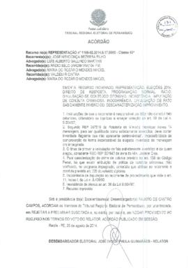 Recurso Eleitoral nº 0001166-02.2014.6.17.0000 - Belo Jardim - PE