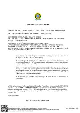 Recurso Eleitoral nº 0600111-77.2020.6.17.0057