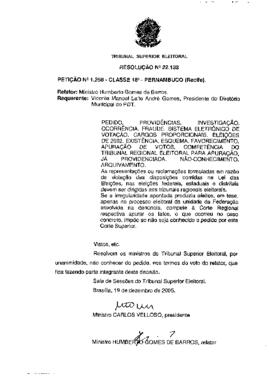 Petição nº 1.258 - Recife - PE