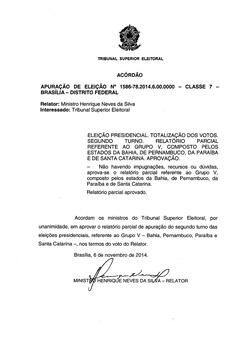 Apuração de Eleição nº 0001586-78.2014.6.00.0000 - Brasília - DF