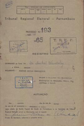 Diretorio - Reg e Cancelamento 193.1965 - Partido Social Democratico.pdf