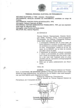 Recurso Eleitoral nº 7.384 - Caruaru - PE