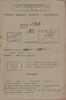 Diretorio - Reg e Cancelamento 194.1965 - Partido Social Democratico.pdf