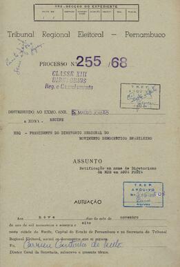 Diretorio - Reg e Cancelamento 255.1968 - Movimento Democratico Brasileiro.pdf